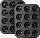 Mini luted Tube Cake Pan, 12 Cavity Baking Pan, Non-stick Baking Mold or Cupcakes, Donuts, Cornbread, Brownies, Jellies, Set o 2