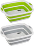 2 Pack Collapsible Cutting Board, oldable Dish Tub with Draining Hole, Portable Chopping Board with Colander, 3 in 1 Multiunction Camping Sink or Washing Dish, Bowl, Vegetables and ruit