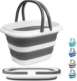 Large Collapsible Mop Bucket, 16L(4.2 Gallon) Plastic Bucket or House Cleaning, Car Washing, Silicone Cleaning Supplier Organizer, Portable Basket with Handle or Laundry Storage, RV Camping, ishing