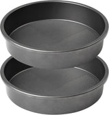 9" Round Cake Pan Set o 2, 0.8mm Thick Heavy Duty Bakeware or Tiered & Layered Cakes, Nonstick Baking Pan with Diamond Texture or Even Heating, Cake Mold