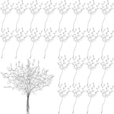 60 Pieces Artiicial Bouquets with Acrylic Bead Drop Crystal lower Stem Branches Beaded String Bridal Picks, Decoration or Wedding DIY Crats
