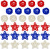 30 Pcs 4th o July Rattan Ball Decorations, Patriotic Red Blue White Stars or USA 250th Anniversary Home Decor Memorial Independence Day Crat Vase Bowl iller Table Party Decorative Supplies