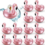 12 Pcs Inlatable Drink Holder lamingo Drink loats Reusable Inlatable Cute Animal Cup Coasters Pool Cup Holders or Summer Swimming Party