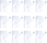 12 Pieces Acrylic Wall Mounted Coat Hooks Hat Rack Robe Single Organizer Adhesive Clear Wall Hook Decorative or Clothes, Hat, Towels Hanger(Clear)