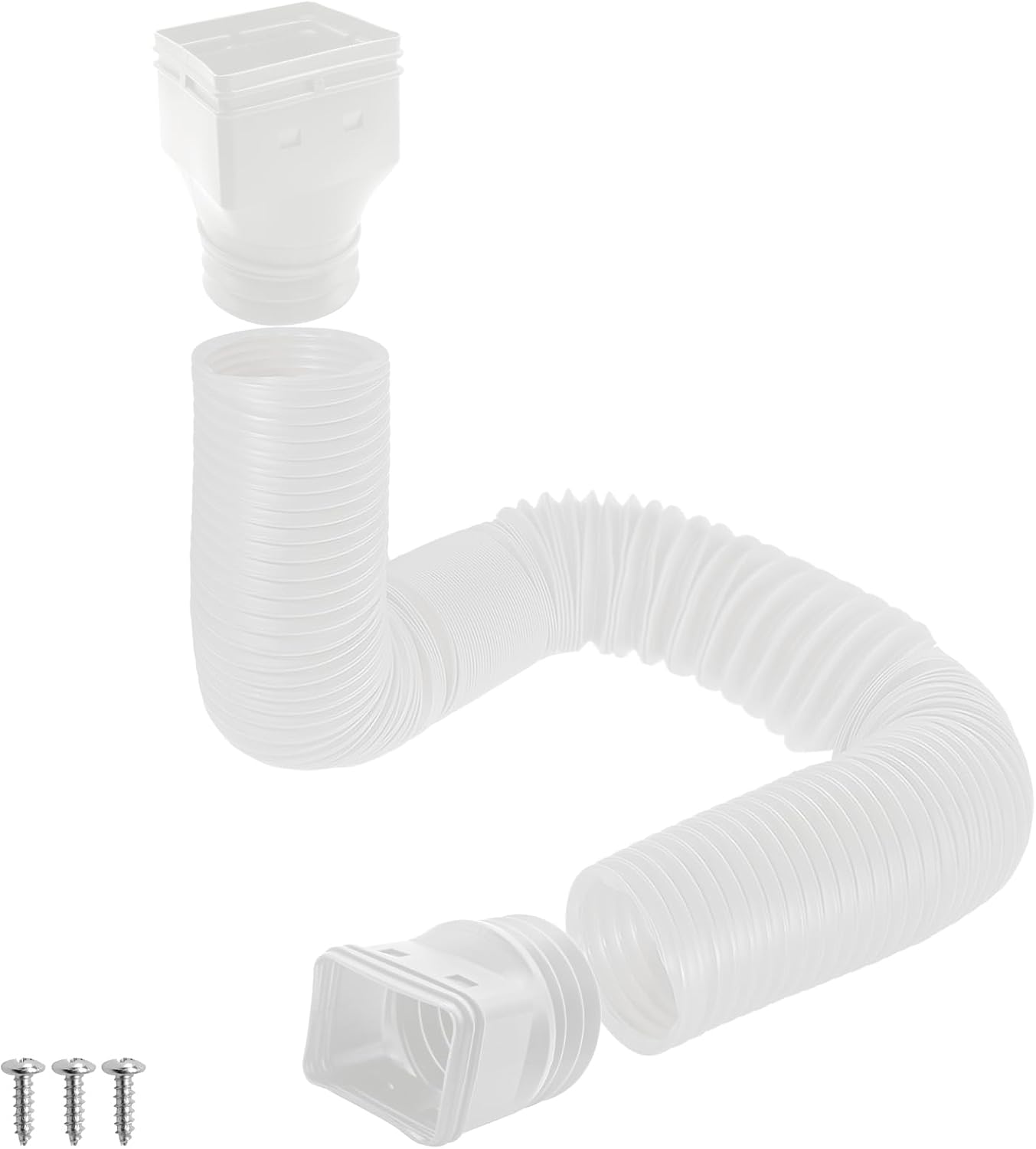 Biaungdo 1 Pack Gutter Downspout Extensions 5 Ft, 3 Inch Rain Gutter Downspout Extender Flexible Drainage Pipe for 2 x 3 Inch Residential Downspouts and 3 x 4 Inch Residential Downspouts, White