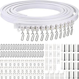 lexible Bendable Ceiling Curtain Track, 9.8t/16.4t(5m), Ceiling Mount or Curtain Rail with Track, Room Divider(5 m,White)