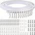 lexible Bendable Ceiling Curtain Track, 9.8t/16.4t(5m), Ceiling Mount or Curtain Rail with Track, Room Divider(5 m,White)