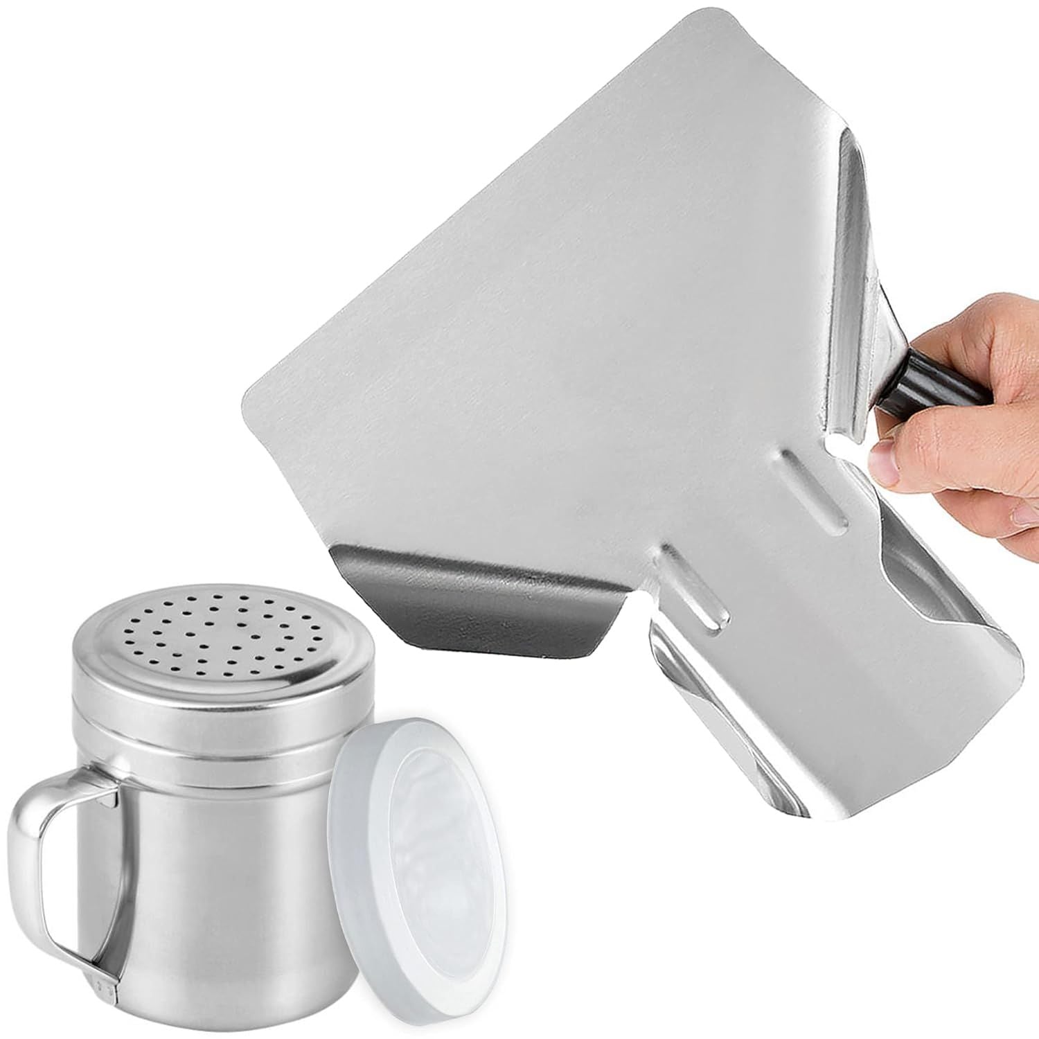 Popcorn Scoop Right Handle and Medium Holes Dredge Set - Metal Popcorn Scooper - rench ry Scoop - No Seasonings/Consumables included