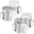 6 oz Powdered Sugar Shaker + 10 oz Salt Pepper Dredge + [2-pcs] Metal Parmesan Cheese Shakers (Large Holes) - All with Plastic Caps and Handles Bundle