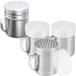 [3-pcs] 10 oz Metal Parmesan Cheese Shakers (Large Holes) + [1-pc] 10 oz Stainless Steel Salt Pepper Dredge Shaker - with Plastic Caps & Handles Bundle