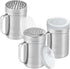 [2-pcs] 14 oz Large Metal Salt Pepper Dredge Shakers + [1-pcs] 14 oz Metal Parmesan Cheese Shaker - with Hadles and Caps Bundle