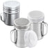 [2-pcs] 14oz Large Powdered Sugar Shakers (ine Mesh) + [1-pcs] 10oz Stainless Steel Salt Pepper Dredge Shaker - with Plastic Caps & Handles Bundle