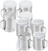 [4-pack] 6oz Metal Salt & Pepper Shaker with Holes, [4-pack] 10oz Metal Salt & Pepper Shaker with Holes - with Handle and Plastic Cap