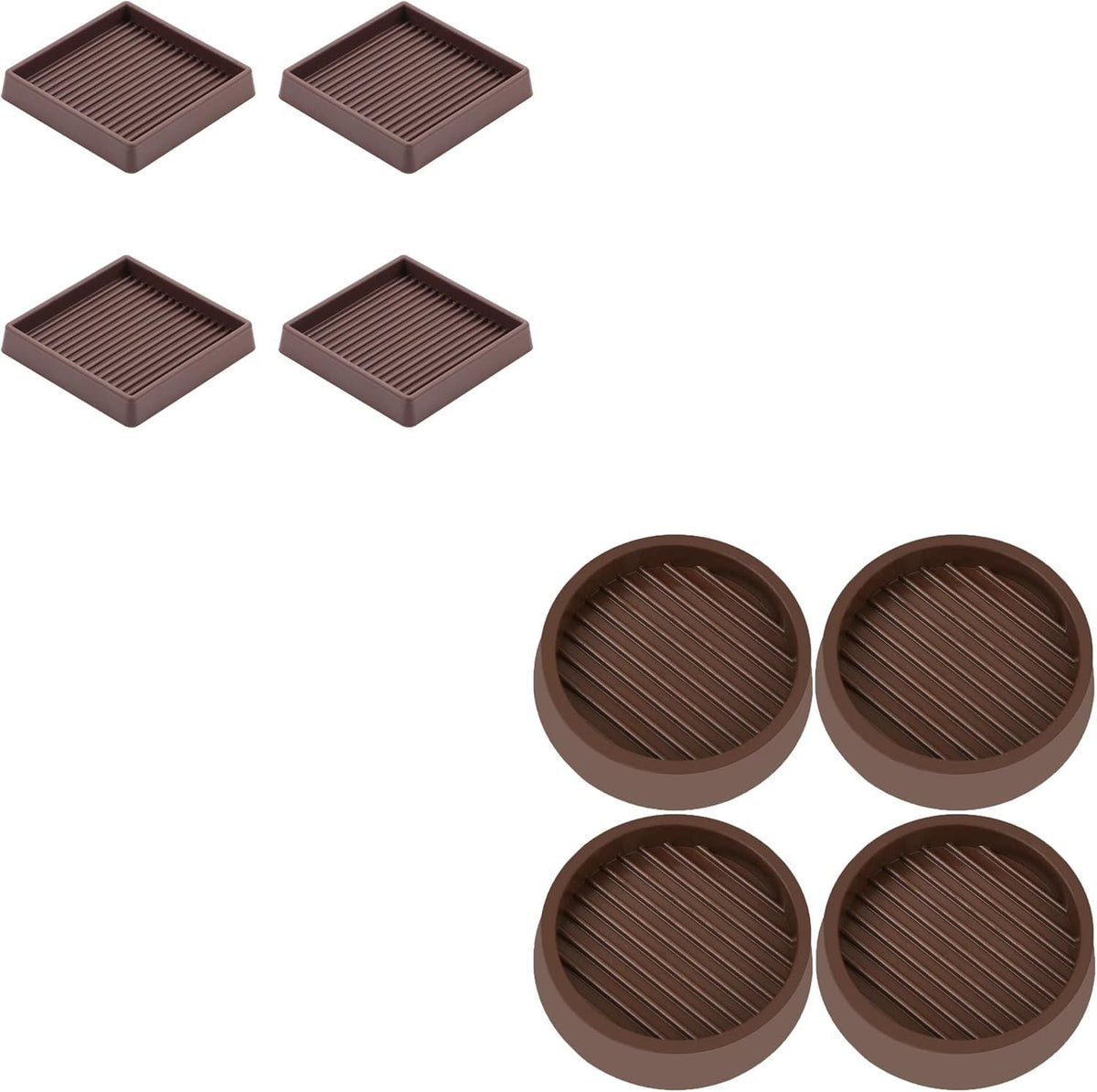 2" Round 4 Pack 3" Square 4 Pack Rubber Caster Cups, Non Slip urniture Pads, Anti-Slip Gripper, Anti Skid urniture eet, Anti Slide loor Protector or Bed Couch Table Chair Stoppers
