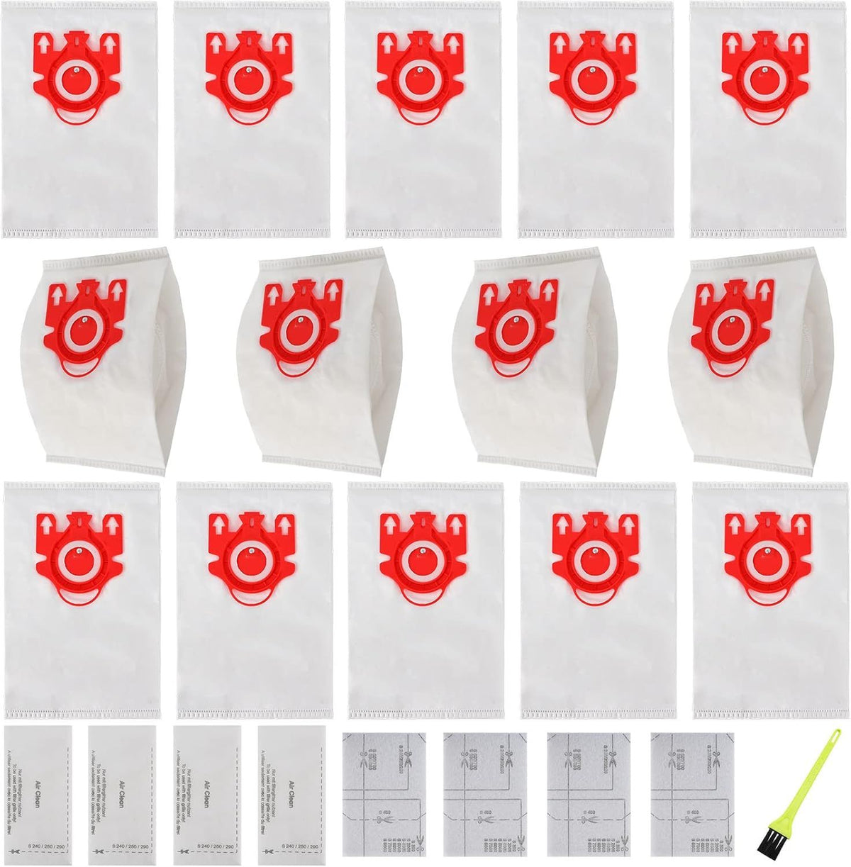 14 Packs 3D Airclean Bags Replacement or Miele JM Vacuum Cleaner Bags,Compact C1, Compact C2, Complete C1, S241, S290, S300i, S500, S700, S4, S6 Series, Replaces Part 10123220