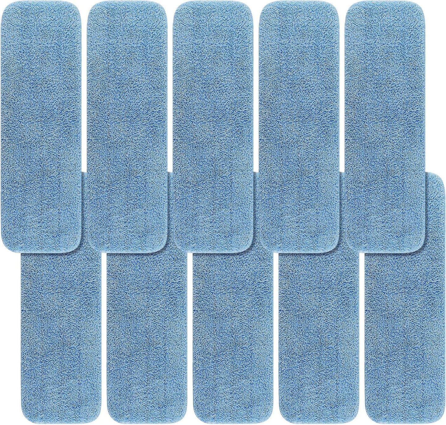 Replacement Mop Pads it or Rubbermaid Commercial 18" and 17" Mop - 10 Pack Wet & Dry Commercial Cleaning Reusable Reills it or Any lat System 17 and 18 Inch