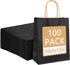 Moretoes 100pcs Paper Gift Bags 10x5x13 Inches Black Kraft Paper Bags with Handles Bulk for Shopping, Retail, Small Business, Birthday Wedding Party Favor, Merchandise
