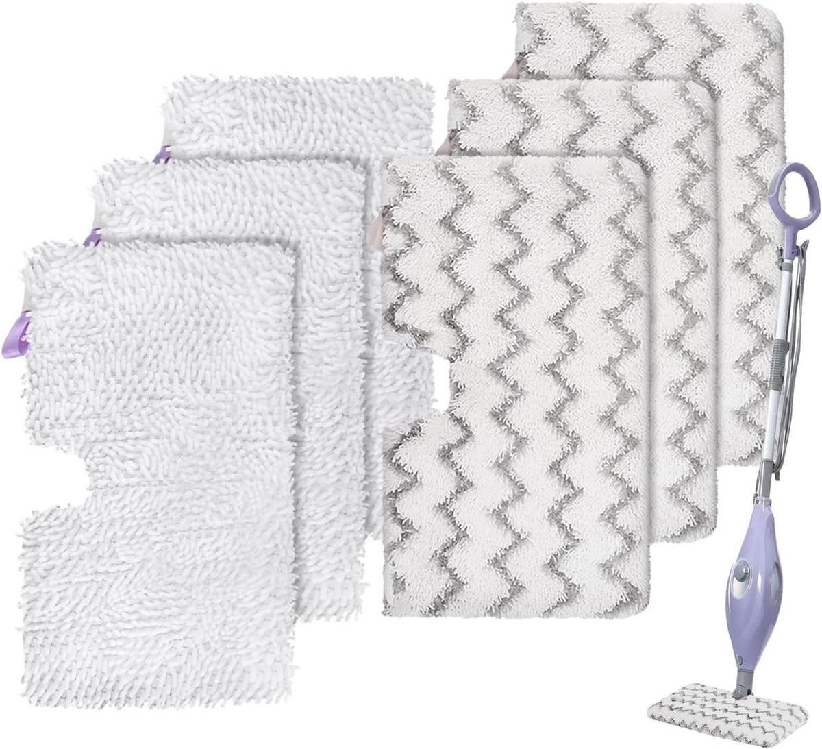 S3501 or Shark Steam Pocket Mop Pads: Washable Steam Mop Replacement Pads or Shark Steamer S3601D S3601 S3801CO S3901 S3550 SE450 (6Pack)