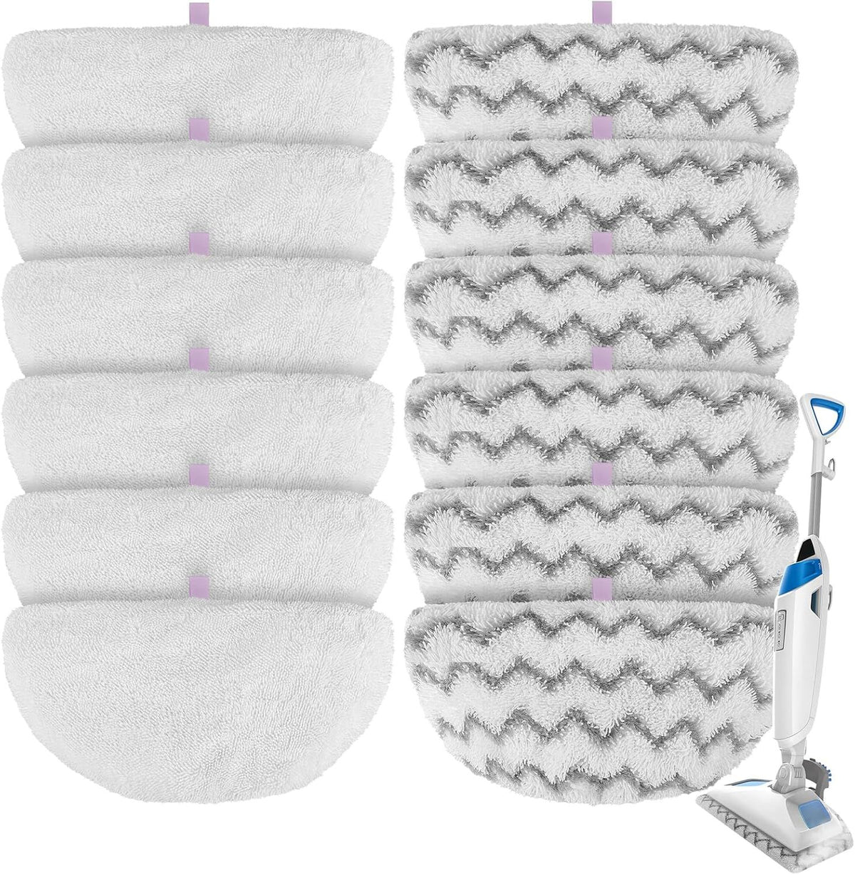 Steam Mop Pads or Bissell Powerresh Steam Cleaner 1940 1806 1544 1440 2075A 2685A 19402 19404 19408 19409 1940A 1940 1940Q 1940T 1940W - Microiber Replacement Pad Reusable Washable - 12