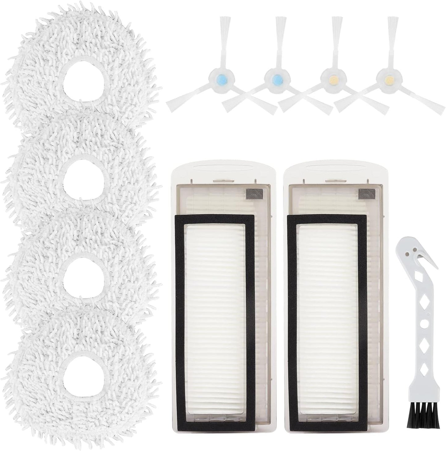 Replacement Accessories Compatible with Robot Sweeping Narwal T10,Microiber X2 ilters X4 Side Brushes X4 Mop Cloth X1 Brush