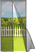 Magnetic Screen Door Self Closing, 78 x 84 inch, Grey Upgraded Polyester Thicken Mesh Mosquito Net for Patio Door, with Magnets, Keep Bugs Out, with Hook Tape