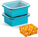 Bangp 2 Cup Silicone Freezer Trays with Lid,2 Pack,Thermally Insulated Containers for Food,Reusable,Soup Freezer Molds,Freeze and Store Soup, Broth, Sauce, Leftovers