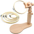 Biaungdo Adjustable Rotated Embroidery Hoop Stand with 5 Pack 5 Sizes Hoop, Wooden Embroidery Holder Frame for Cross Stitch, DIY Craft Sewing Projects
