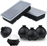 Bangp 2 PACK Large Ice Cube Trays and 4 PACK Baseball Ice Cube Molds,Create 16 2inch Square Ice Cubes and 4 2.5inch Baseball Shaped Ice Balls