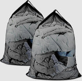 2 Pack Large Mesh Laundry Bags, 24" x 36" Heavy Duty Strong Drawstring Dirty Clothes Bags with Soft Breathable Net, Machine Washable Laundry Bag for College, Dorm, Camp, Travel and Family Use(Black)
