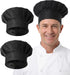 2PCS Black Chef Hat, Chef Cap for Men & Women, Breathable Baker&