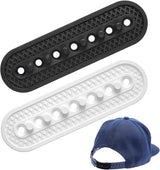2Pcs Hat Extender Snapback, Adjustable Snap Back Extender for Snapback 3D Printed Hat Strap Snap Buckle Extension & Replacement, Cap Size Extension Accessories, Easy to Use, Black White