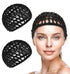 Crochet Hair Net, Comfortable Breathable Hair Net for Silk Press, Sleeping, Shower, Makeup, Hold Hair in Place All Night, Black (Reusable & Elastic, 2 Pack)