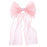 Large Pink Bow, Pink Bows for Hair Clip with Long Ribbon Tail for Women & Girls,
