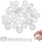 60Pcs Salt and Pepper Stoppers Plugs, 6 Sizes (13/15/17/18/19/23 mm) Plastic Bottle Plugs, Leak-Proof Clear Caps for Spice Containers & Shaker Bottles, Reusable