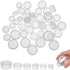 60Pcs Salt and Pepper Stoppers Plugs, 6 Sizes (13/15/17/18/19/23 mm) Plastic Bottle Plugs, Leak-Proof Clear Caps for Spice Containers & Shaker Bottles, Reusable