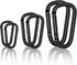 Black Carabiner Clip, Includes Mini 2 Inch Carbineers, Small 2.3" D Ring Clip, Large 3 Inch Carabiner Heavy Duty, Aluminum Caribiner Keychain Hook for Backpack Hiking Camping