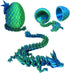 3D Printed Dragon Egg, 3D Printed Articulated Dragon Eggs with Dragon Inside, Crystal Dragon Fidget Toy, Adults Fidget Toys, Mystery Dragon Egg for Autism and ADHD（Laser Green）