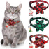 3 Pack Cat Collars, Christmas Flower Kitten Collars with Adjustable Breakaway Bow Tie Bell Plaid Snowflake Xmas Pet Supplies for Cats
