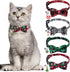 4 Pack Christmas Cat Collars with Adjustable Breakaway Bow Tie Bell Plaid Snowflake Xmas Pet Supplies for Cats