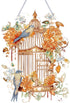 Diamond Art Painting Hanging Pendant Kit,DIY Flower Birdcage Crystal Art Hanging Sign,Diamond Window Hanging Wreath Ornament for Home Decor (365), MHL-35