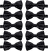 10 Pcs Elegant black Pre-tied Bow ties Formal Tuxedo Bowtie Set with Adjustable Neck Band,Gift Idea For Men And Boys