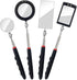 4PCS Telescoping Inspection Mirror LED Lighted Inspection Mirror for Mechanic Checking Vehicle, Car, Eyelashes, Mouth, Small Parts Observation (Extendable, Rectangle & Round)