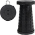 Portable Telescoping Foldable Stool - Lightweight, Outdoor Essential for Camping, Picnicking, Park Leisure, Fishing, Hiking & BBQ (Black)