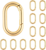 12Pack 1 Inch Small Carabiner Spring Hooks Metal Oval Clip for Purse Keychain Replacement,Climbing Hiking, Wallet,Car Key Rings