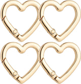 4 Pcs Heart Shaped Keychain Clip, Zinc Alloy Cute Heart Carabiner, Small Craft KeyringSpring Snap Clasp Hook for Camping Hiking Fishing Traveling