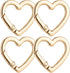 4 Pcs Heart Shaped Keychain Clip, Zinc Alloy Cute Heart Carabiner, Small Craft KeyringSpring Snap Clasp Hook for Camping Hiking Fishing Traveling