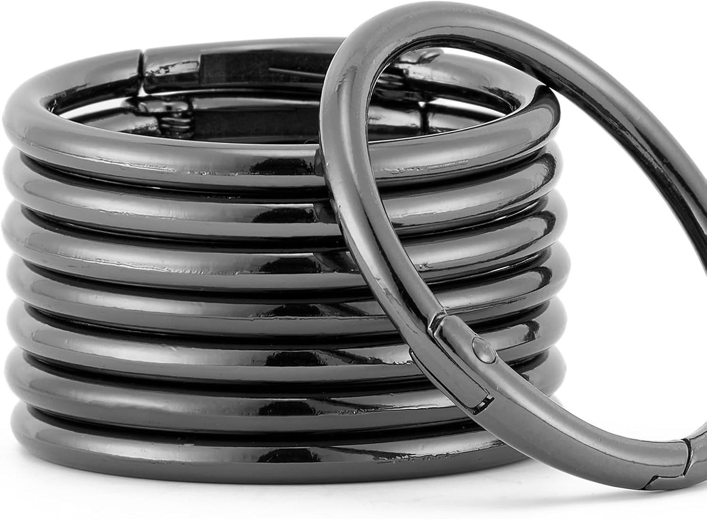 25pcs Trigger Spring O Rings Round,Metal Keychain Ring Round Carabiner Clips for Keyrings Buckle, Bags,Purses