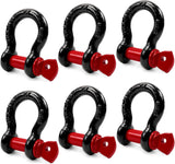 6 Pack 5/8" D Ring Shackles for Rigging, 3.25 Ton /7165 Lbs Capacity Shackles with 3/4" Pin for Tow Strap Winch Off Road Vehicle Recovery, Heavy Duty