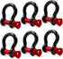 6 Pack 5/8" D Ring Shackles for Rigging, 3.25 Ton /7165 Lbs Capacity Shackles with 3/4" Pin for Tow Strap Winch Off Road Vehicle Recovery, Heavy Duty