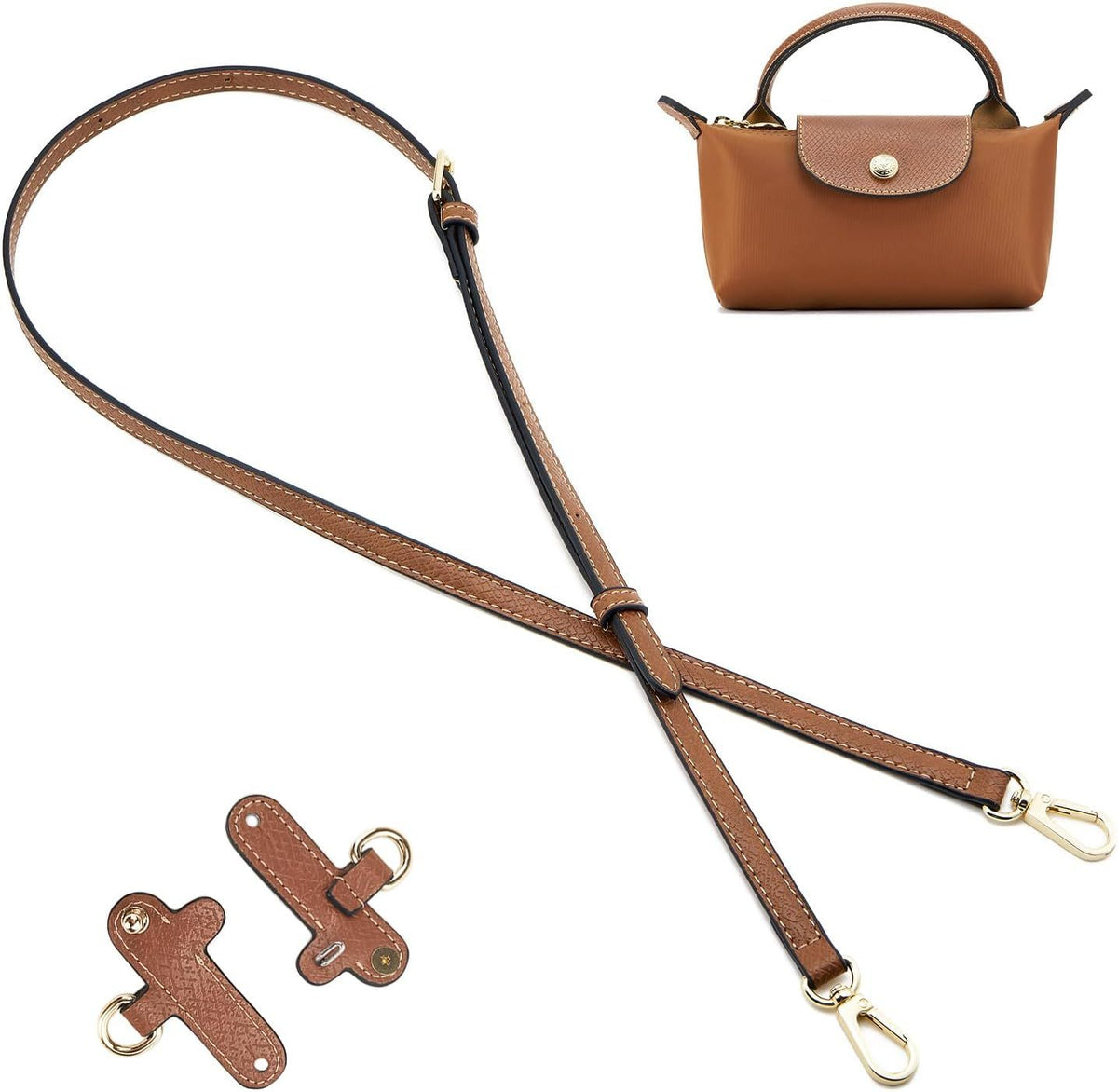 Leather Strap Suitable for Longchamp Handbag,Crossbody Adjustable Shoulder Strap Conversion Kit